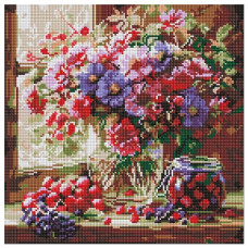 алмазна мозаїка Ідейка 40х40см. "Букет і фрукти"  АМО8314