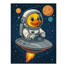 алмазна мозаїка Ідейка 15х20см. "Качка в космосі" без підрамника  AMV1202