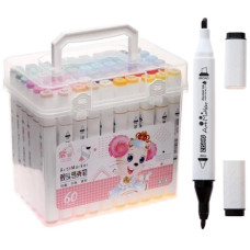 набір скетч маркерів "Mouse"   60кол., кругл./скош. накін., в пласт. кор.  222-60  (16)