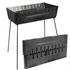 мангал-валіза на 10 шампурів 57х25х5см., висота ніжки 55см.  УК-М10  (1)