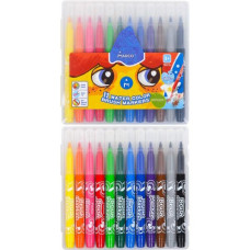 фломастери Marco  1633-12РВ, накінечник-пензлик, 12кол. в пл. кор. Super Washable  (6/72)