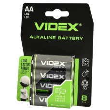 батарейка Videx Alkaline LR 6  1x8 бліст.  (64/768)