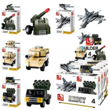 конструктор Sluban військова техніка в кор., 8шт. в диспл. 16,5х16,5х14,5см.  М 38 В 0596  (8/216)