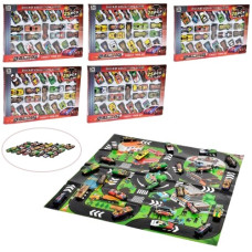 набір машинок мет. 25шт. 7,5см., ігрове поле 60х60см., в кор. 37х24,5х2см.  051-25  (36)