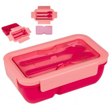 контейнер для їжі YES 850мл. "Fusion" з приладдям, рожевий  708169  (25/50)