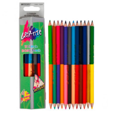 олівці кольор. Marco 9101-12CB 12шт./24кол. Grip-Rite двостор. карт. уп. заточ. (12/240)