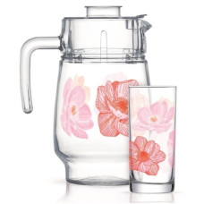 набір для напоїв Luminarc Anabella Pink 7 предм. (глечик + 6 склянок)  Q4799