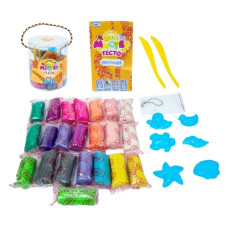 набір тіста для ліплення "Містер тісто" з блискітками 22кол. у бліст. 11х13см. Strateg  71811  (6)