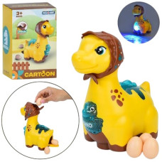 динозавр 15х20см., несе яйця, їздить, муз. (англ), світло, на бат. в кор.  М11-В  (30)