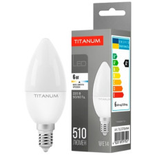 лампочка світлодіодна (LED-лампа) Titanum C37 6W E14 4100K 220V  TLC3706144