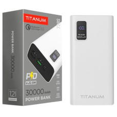 акумулятор Power Bank Titanum 30000mAh, 22,5W, QC+PD, білий  TPB-728S-W