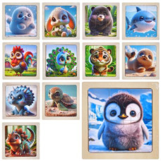 дерев`яна іграшка пазли 6 дет. в кул. 10х10х0,5см.  MD 1509  (100)