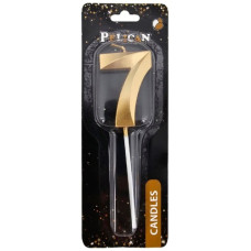 свічка для торту Pelican 3D 5см. золото цифра "7"  863207  (12)
