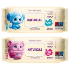 серветки вологі Naturelle дитячі з кокосовою олією 120шт.  (6)