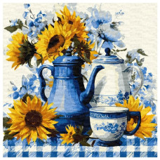 картина за номер. Ідейка 40х40см. "Сонячна кава"  КНО5739