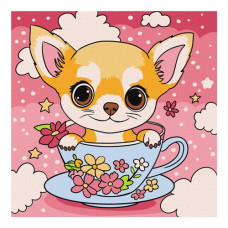 картина за номер. Ідейка 25х25см. дитяча "Чарівний цуцик"  КНО6267