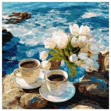 картина за номер. Ідейка 40х40см. "Морська кава"  КНО6447