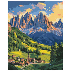 картина за номер. Ідейка 40х50см. "Світанок у Доломітах"  КНО6449