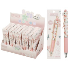 ручка Buromax Blossom гелева автом. синя 0,5мм., ароматний грип, Троянда  ВМ.8368-43  (1/40/720)