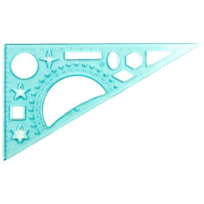 трикутник пластмасовий з тр-ром/трафаретом геом. фігур 30х90х60* 0093  (25/750)