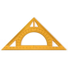 трикутник пластмасовий прозорий. з тр-ром 45х90х45* 20см.  (25/1200)