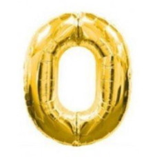 кулька-цифра фольгована  75см. золото "0"  8537g-0