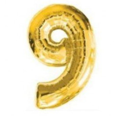 кулька-цифра фольгована  75см. золото "9"  8537g-9