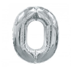 кулька-цифра фольгована  75см. срібло "0"  8537s-0