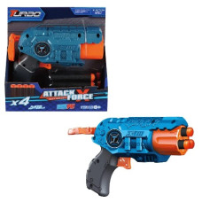 пістолет механічний 15х11см., барабан, 4 м`які кулі, в кор. 16,5х5,5х16см.  ВТ301