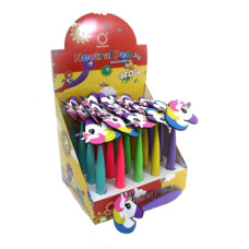 ручка J.Otten DSCN5284 кулькова силіконова дитяча "Єдиноріг" з іграшкою синя  (20/480)