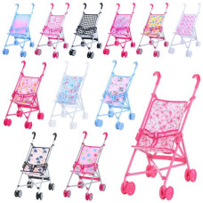коляска для ляльки метал. 55х49х26см., подвійні колеса, поворот, вис. ручки до 53см.  9302 W  (12)