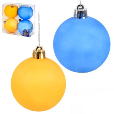 кульки ялинкові 10см. в кор. 4шт. жовто-блакитні  9664-10  (4/96)