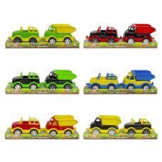 набір позашляховик + вантажівка "Mini Matik" 2шт. 13,5см. на планш. в плівці  002/6  (45)