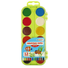 фарби акварельні Western Industrial Group "Craft & Joy" 12кол. пласт.кор. без пензл.  312046/Cr (32)