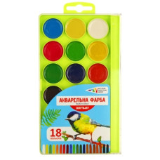 фарби акварельні Western Industrial Group "Craft & Joy" 18кол. пласт.кор. без пензл.  312086/Cr (25)
