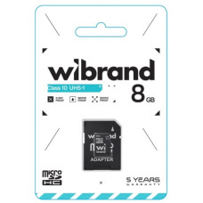 карта пам`яті Wibrand micro SDHC   8Gb Class10 + адаптер