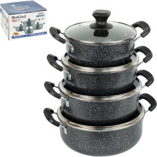 набір каструль 4шт. 2/2.5/3/4л. з антипригарним покриттям та скляними кришками  122809  (4)
