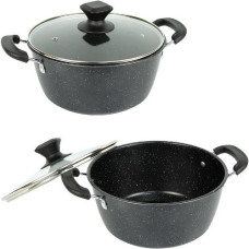 каструля 6л. d--28см. із мармуровим антипригарним покриттям та кришкою  16749-9/122847  (8)