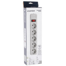 мережевий фільтр Gembird 10м., 5 гнізд, з вимикачем, 4500А  SPG5-G-10MG