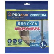 серветка мікрофібра для скла Prodom 30х30см.  25328  (50)