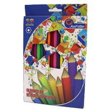 олівці кольор. J.Otten 1051QW-18 пластикові "Геометрія" 18кол. карт. уп. заточ.  (8/160)