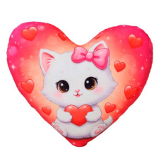 м`яка іграшка Копиця подушка-серце Котик 35х30х10см.  00387-80