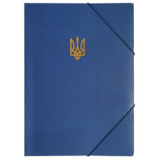 тека Buromax на гумках Ukraine А4 пластикова темно-синя  ВМ.3972-03  (12/180)