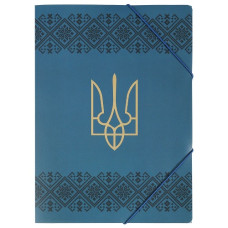 тека Buromax на гумках Ukraine Decor А4 пластикова вишиванка синя  ВМ.3972-68  (12/180)