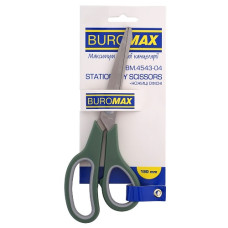 ножиці Buromax  офісні 19см., асиметр. ручки з гум. вставками, на бліст.  ВМ.4543  (12/144)
