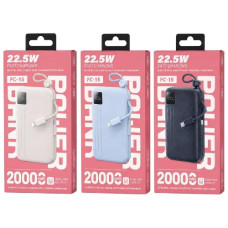 акумулятор Power Bank Remax 22,5W Dual cables  20000mAh  FC-15