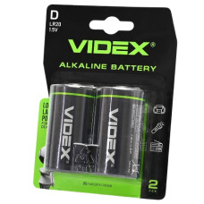 батарейка Videx Alkaline LR20  1x2 на бліст.  (12/96)