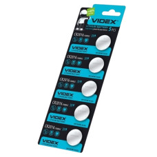 батарейка Videx таблетка CR2016  1х5 на бліст.  (5/100/1200)