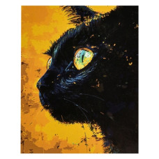 картина за номер. Strateg 30х40см. "Чорний кіт"  SS1217