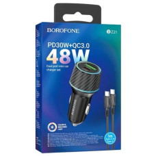 автомобільний зарядний пристрій Borofone  Brilliant 48W dual port PD30W+QC3.0  BZ21